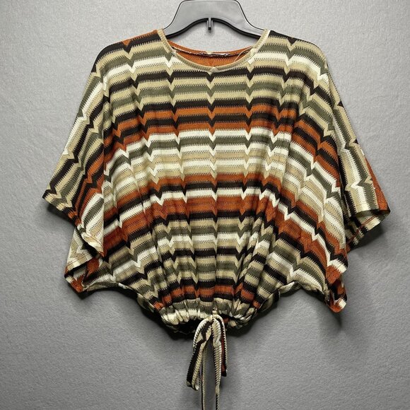 Zara Tops - ZARA Striped Dolman Sleeve Elastic Waist Boho Top
